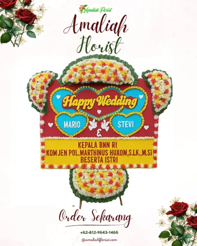 Karangan Papan Bunga Pernikahan di Padamulya